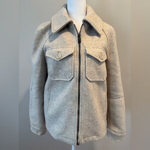 Avec Les Filles Full Zip Jacket Oatmeal/Cream Womens XS *FITS LIKE SMALL